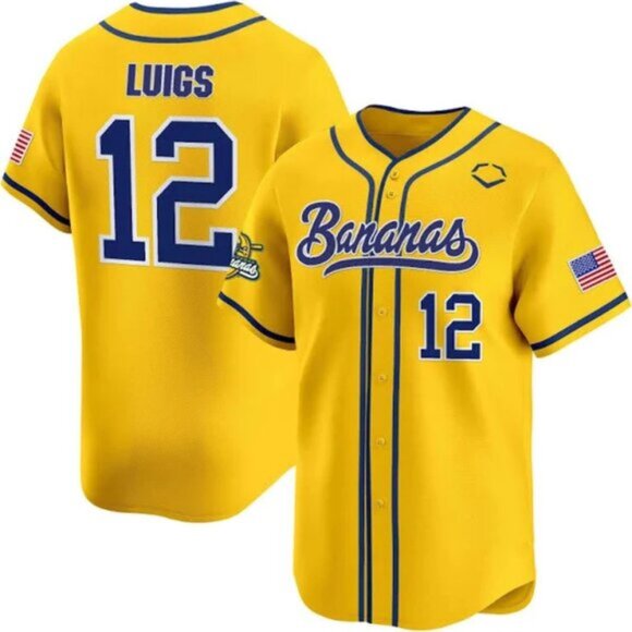 Mens Kids Youths Kyle Luigs Savannah Bananas Jersey Yellow Stitched - Picture 1 of 1